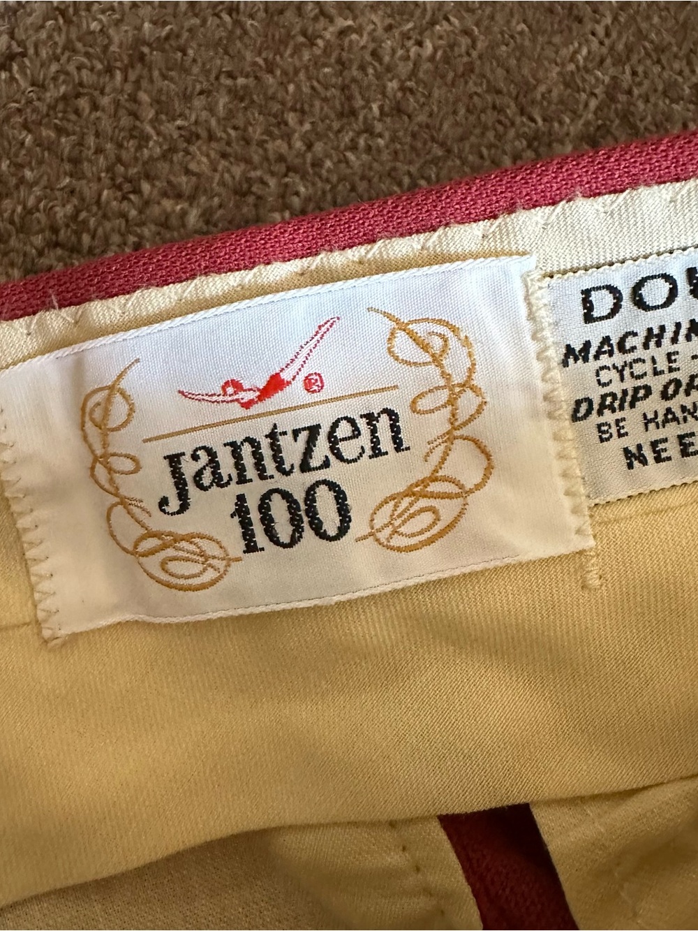 Ridiculously Awesome Vintage Red Two-Piece Shirt and Pants Set with White Trim - Picture 14 of 17
